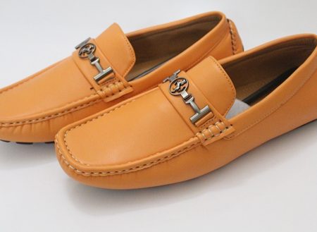 FERRARI Orange buckle design Orange Men's Shoes