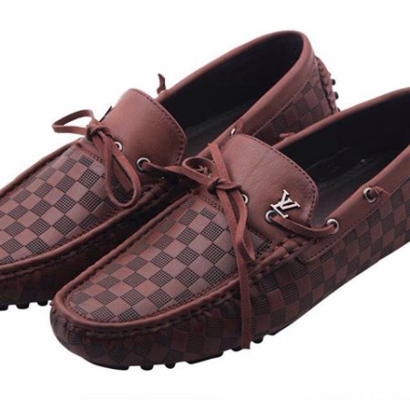 LOUIS VUITTON Chequered Design Brown color Men's Shoes