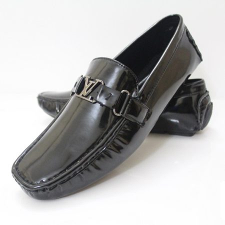 LV Glossy Black Men's Shoes