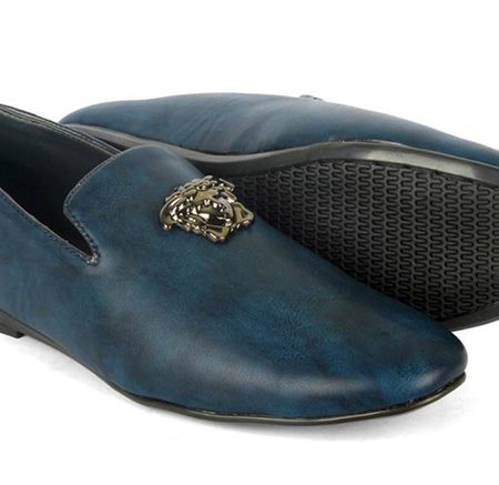 VERSACE Buckle design Blue color Men's Shoes