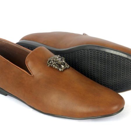VERSACE Buckle design Brown color Men's Shoes