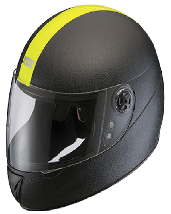 Studd Chrome Elite Black with Fluorescent Yellow Strip Helmet