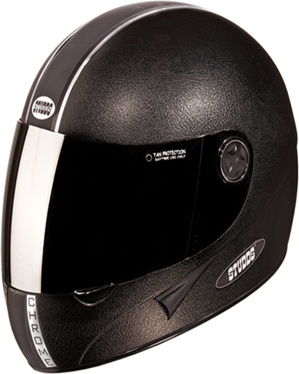 Studd Full Face Chrome Eco Black Plain Helmet