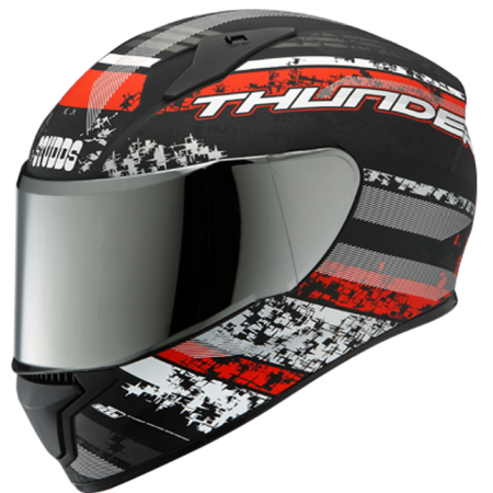Studds Thunder D1 Decor with Mirror Visor Helmets Black N2