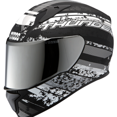 Studds Thunder D1 Decor with Mirror Visor Helmets Black N4