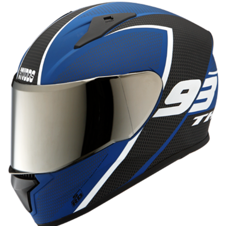 Studds Thunder D3 Decor with Mirror Visor Helmets D3 Matt Blue N6